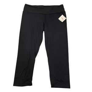 NWT Sexy Basics Capri Leggings High Waist Yoga Pants Athletic Navy Blue‎ XL